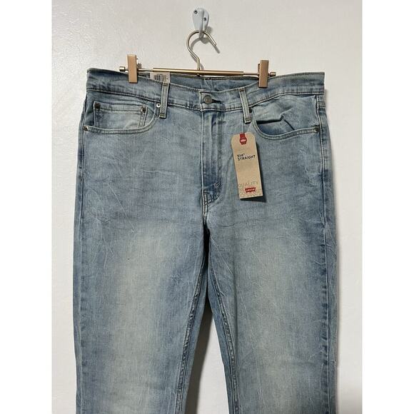 Levis 514 Straight Leg Men's Jeans 36x30 Blue Zip Fly Light Wash NEW - Picture 3 of 8